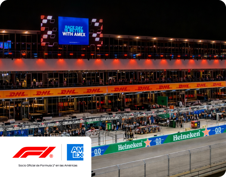 Accede a la Formula 1 con American Express - Vive la velocidad de Formula 1 con Amex